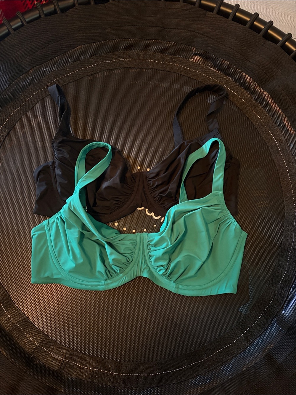Popilush(2) Supportive Underwire Bikini Top in Teal & Black